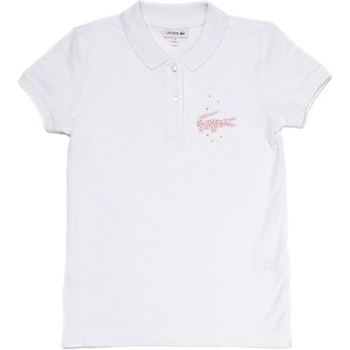 Vêtements Fille T-shirts manches courtes Live Lacoste PJ7933 Blanc