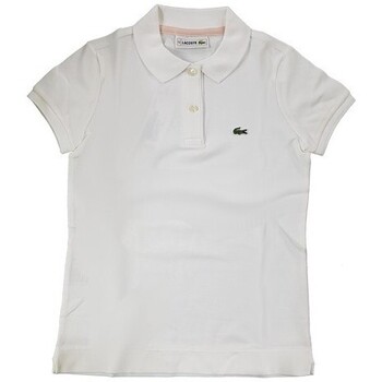 Vêtements Fille Lacoste T-shirt ras de cou en coton Gris Lacoste PJ2231 Blanc