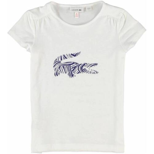 Vêtements Fille T-shirts manches courtes Live Lacoste TJ5959 Blanc