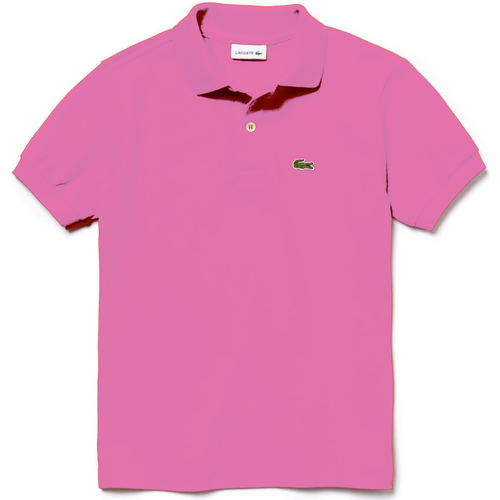 Vêtements Fille Lacoste T-shirt ras de cou en coton Gris Lacoste L1812 Rose