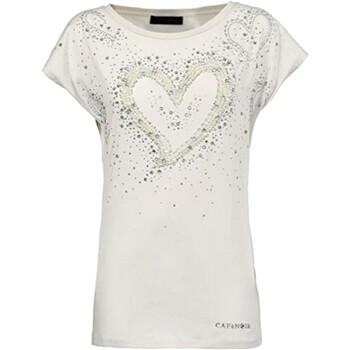 Vêtements Femme T-shirts manches courtes Café Noir OJT025 Blanc