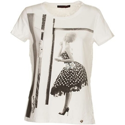 Vêtements Femme T-shirts manches courtes Café Noir MJT060 Blanc