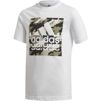 Vêtements Garçon T-shirts PRINTED manches courtes adidas Originals GD9255 Blanc