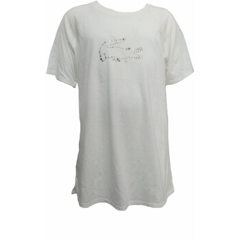 Vêtements Fille T-shirts manches courtes Live Lacoste TJ7731 Blanc