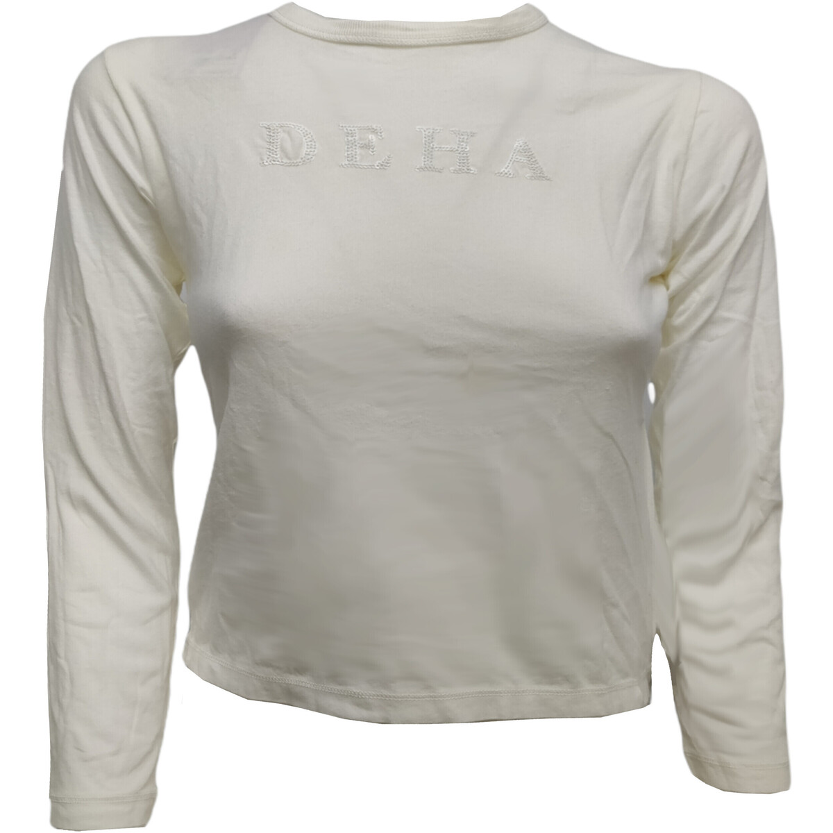 Vêtements Fille T-shirts striped manches longues Deha F67161 Blanc