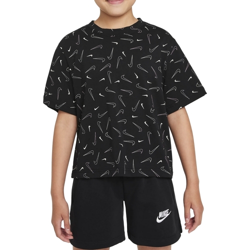 Vêtements Fille T-shirts manches courtes Nike DJ6935 Noir