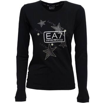 Vêtements Femme T-shirts manches longues Marinblå sweatshirt i ekologiskt material med rund halsringning 283055-8W201 Noir