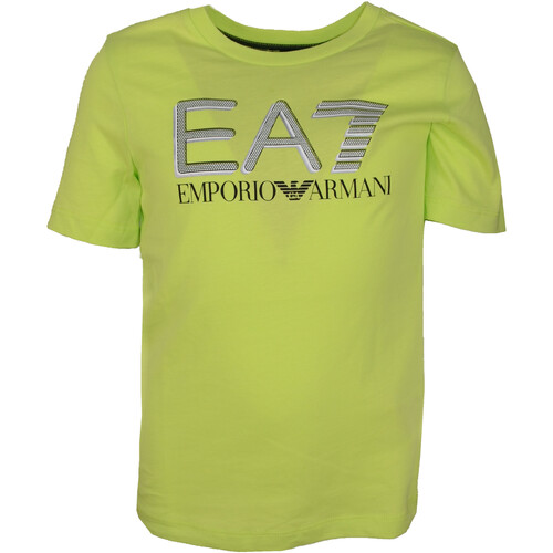 Vêtements Garçon T-shirts manches courtes Emporio Flip Armani Kids leather buckle belt Weiß 3LBT53-BJ02Z Vert