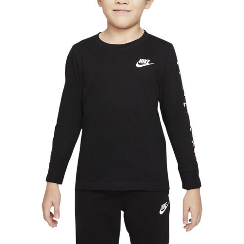 Vêtements Garçon T-shirts manches Capuche Nike 86J153 Noir