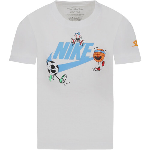 Vêtements Garçon T-shirts manches courtes city Nike 86J625 Blanc