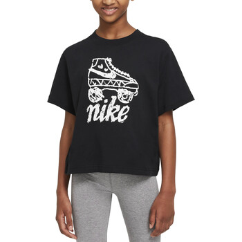 Vêtements Fille Nike T-Skjorte Med Korte Ermer Cotton Nike DV0564 Noir