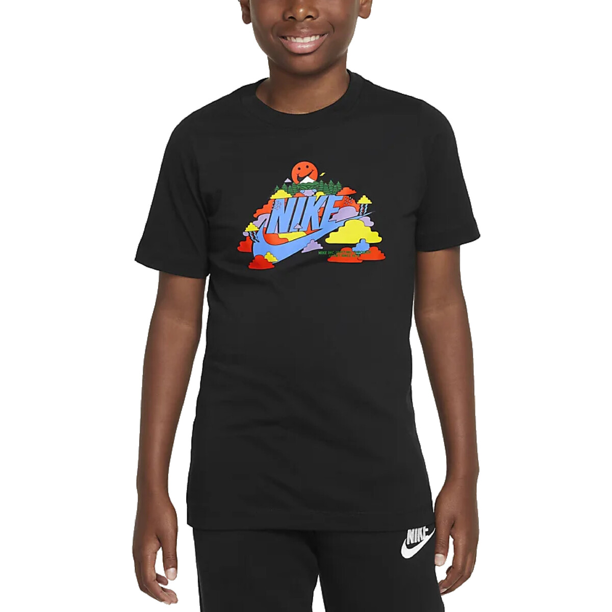 Vêtements Garçon T-shirts manches courtes Nike DX1148 Noir