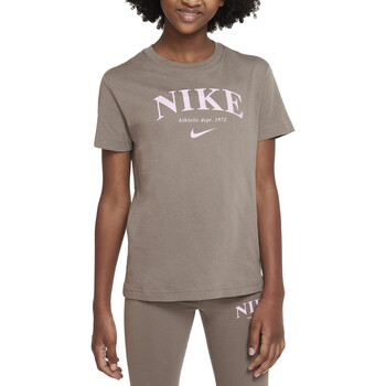 Vêtements Fille Nike T-Skjorte Med Korte Ermer Cotton Nike DV6137 Gris