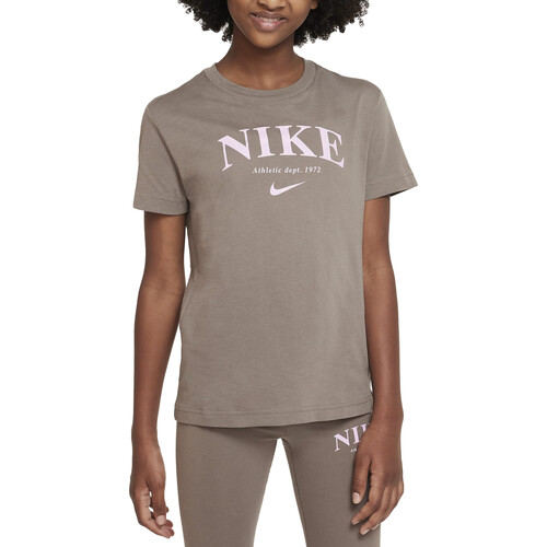 Vêtements Fille T-shirts manches courtes Nike slippers DV6137 Gris