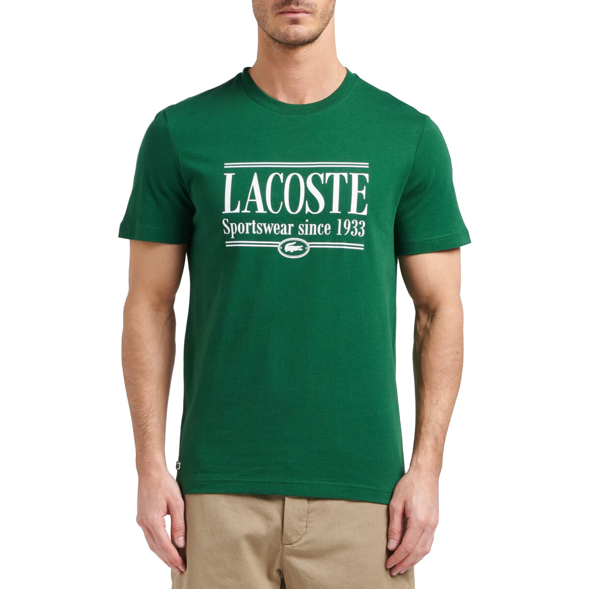 Vêtements Homme T-shirts manches courtes Lacoste TH0322 Vert