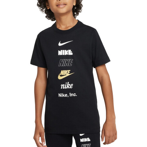 Vêtements Garçon T-shirts manches courtes Nike slippers DX9510 Noir