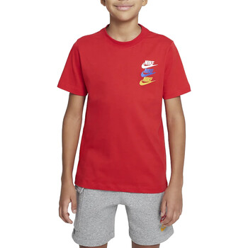 VêDenim Garçon T-shirts manches courtes Nike FJ5391 Rouge