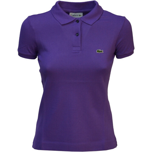 Vêtements Fille Lacoste T-shirt ras de cou en coton Gris Lacoste PJ1761 Violet