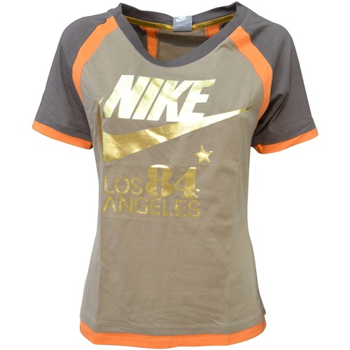 Vêtements Femme T-shirts manches courtes turquoise Nike 213228 Marron