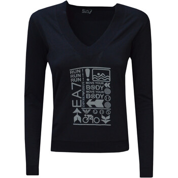Vêtements Femme T-shirts manches longues Marinblå sweatshirt i ekologiskt material med rund halsringning 283121-9W201 Noir