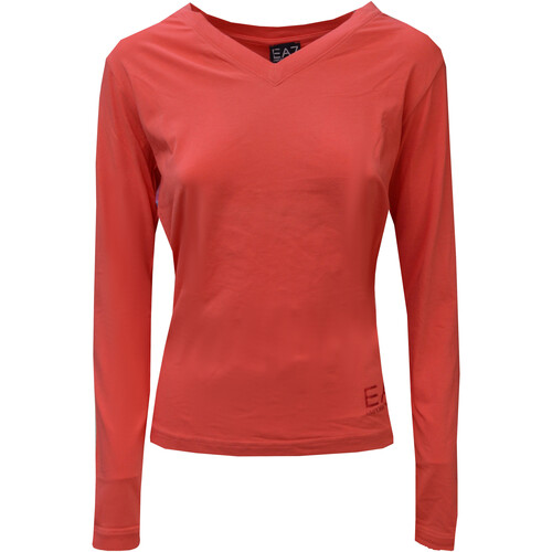 Vêtements Femme T-shirts manches longues Marinblå sweatshirt i ekologiskt material med rund halsringning 283078-9S201 Rouge