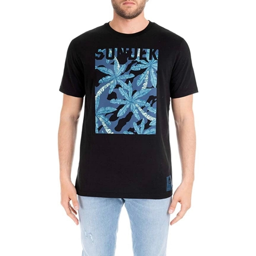 Vêtements Homme T-shirts redygtig manches courtes Sundek TARESH SQUARED Noir