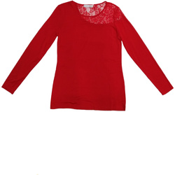 Vêtements Femme T-shirts manches longues Café Noir JT832 Rouge