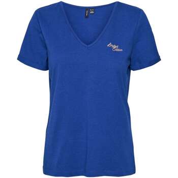 Vêtements Femme T-shirt Essentials Cropped Logo vermelho branco mulher Vero Moda 160547VTPE24 Bleu
