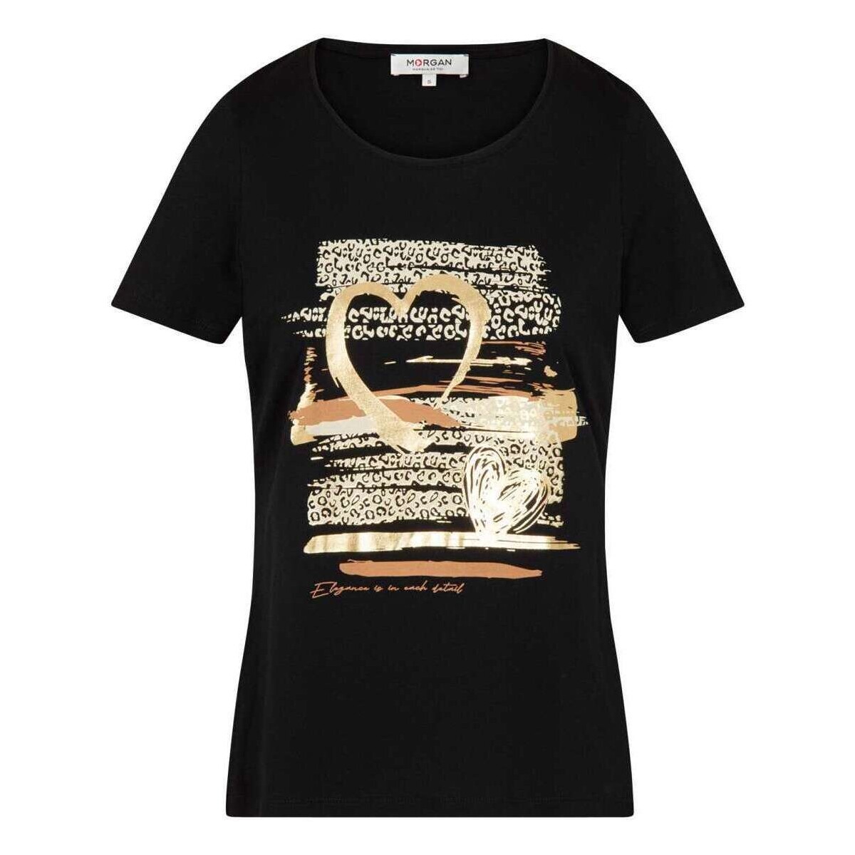 Vêtements Femme T-shirts manches courtes Morgan 161681VTPE24 Noir