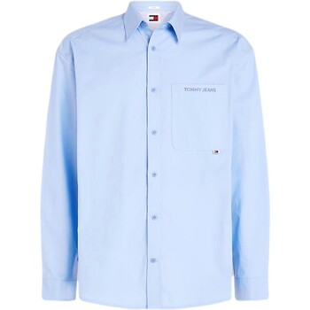 Vêtements Homme T-shirts manches longues Tommy Jeans CAMISA CLASSICS AMPLIA CON LOGO BORDADO   DM0DM18959 Bleu
