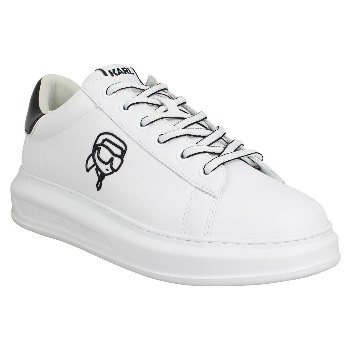 Chaussures Homme Baskets mode Karl Lagerfeld Kapri Men Neonft Cuir Homme Blanc Blanc