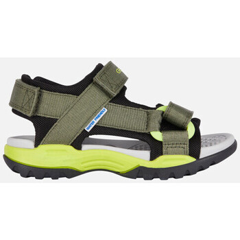 Chaussures Garçon Sandales et Nu-pieds Geox JR BOREALIS vert militaire/citron vert