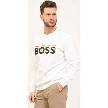 Vêtements Homme Sweats BOSS Sweat-shirt  pour hommes avec logo sur le col rond Blanc