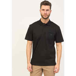 Vêtements Homme T-shirts ecru & Polos BOSS Polo homme  noir en coton tissé Noir