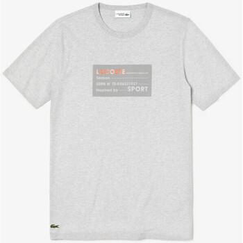 Vêtements Homme T-shirts & Polos Lacoste T-shirt  SPORT en coton uni avec imprimé en relief Gris