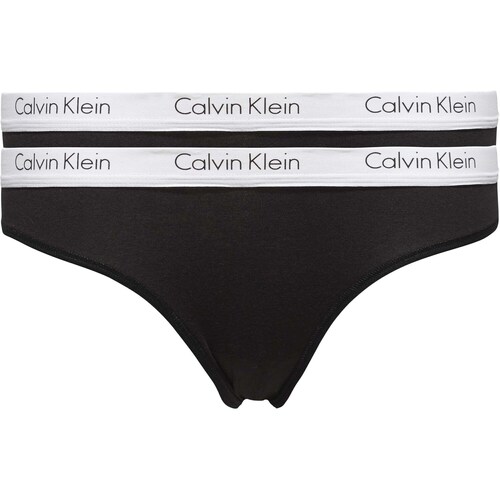 Sous-vêtements Femme Slips Calvin Klein Jeans 2P Thong Noir