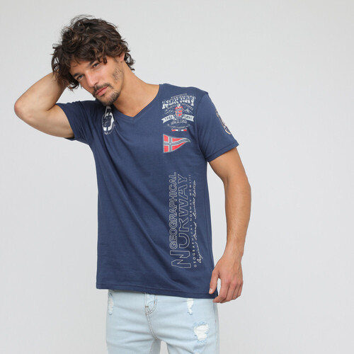 Vêtements Homme T-shirts Turtleneck & Polos Geographical Norway JEOFINGER t-shirt pour homme Bleu