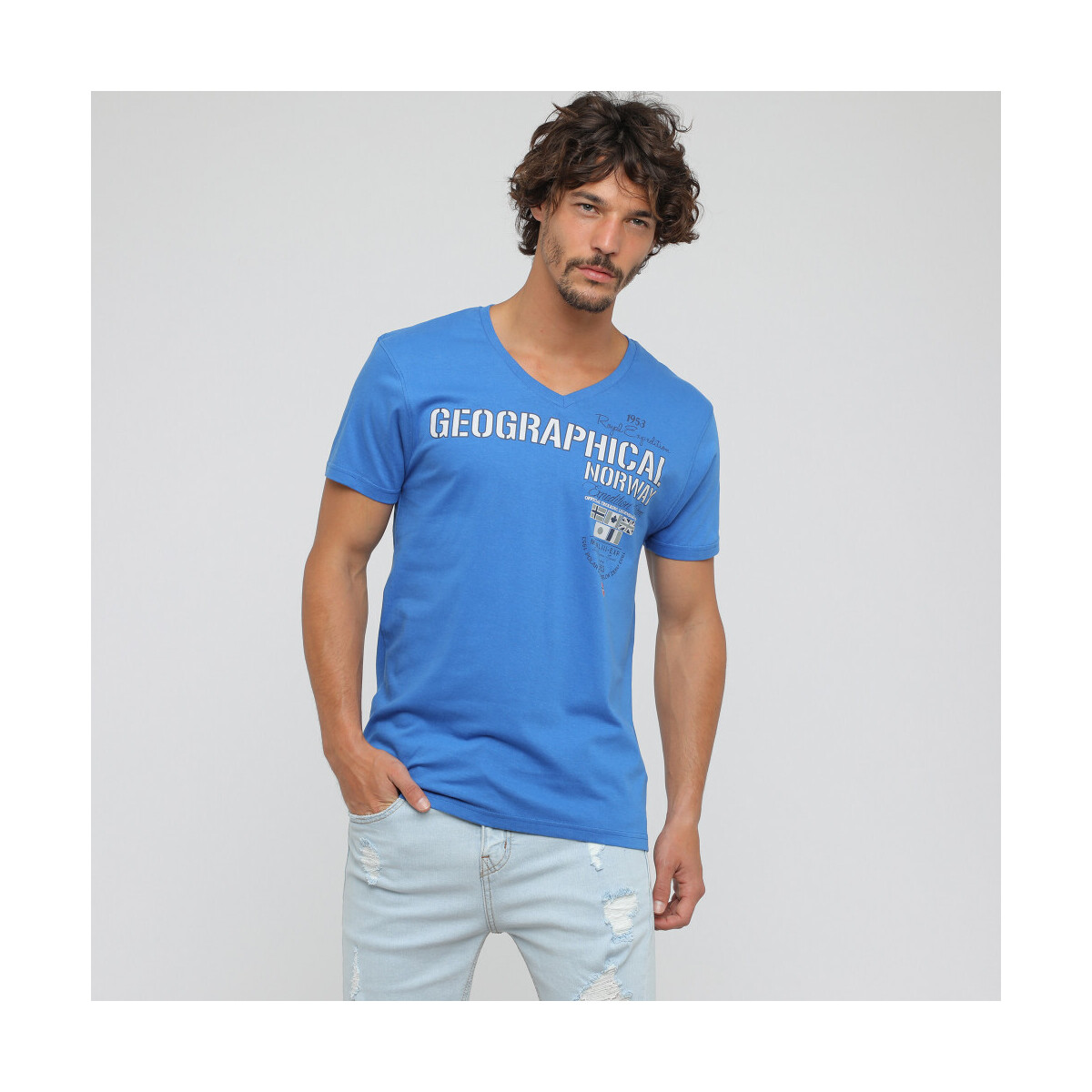 Vêtements Homme T-shirts & Polos Geographical Norway JILITARY t-shirt pour homme Marine
