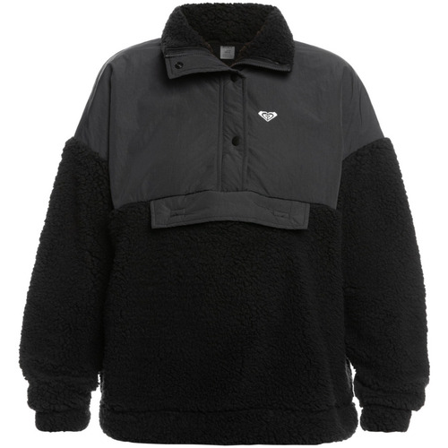 Vêtements Femme Polaires Roxy kort hoodie med flockad logotyp Noir