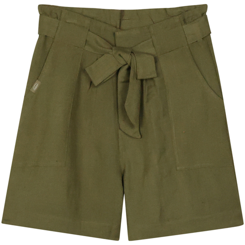 Vêstampa Femme Shorts / Bermudas Oxbow Short ceinturé en viscose lin ORNELLA Vert