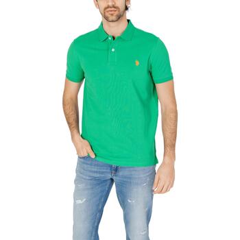Vêtements Homme Polo Paul Ralph Lauren Vit t-shirt med kontrasterande kantrand på kragen U.S Polo Paul Assn. 67355 41029 Vert
