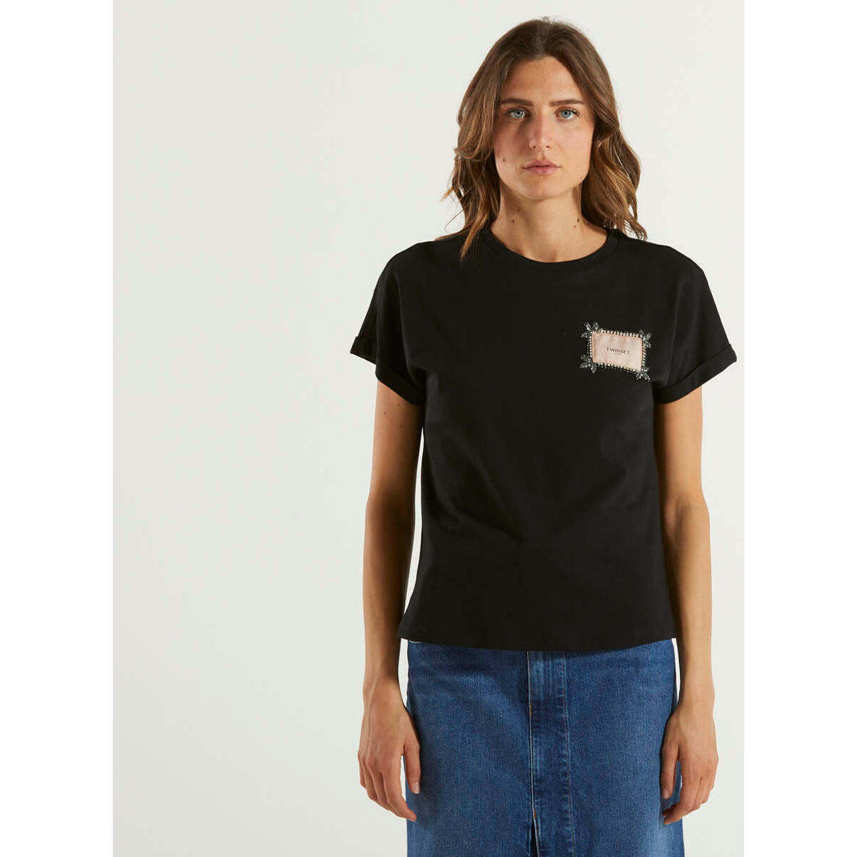 Vêtements Femme T-shirts classic manches courtes Twin Set  Noir