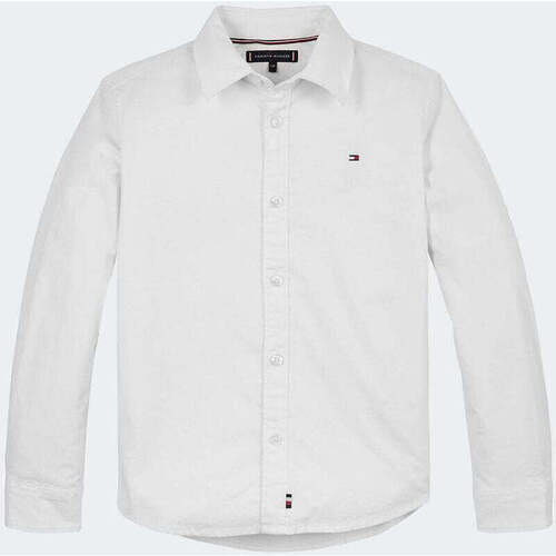 Vêtements Garçon Chemises manches longues tommy AW0AW11333 Hilfiger  Blanc