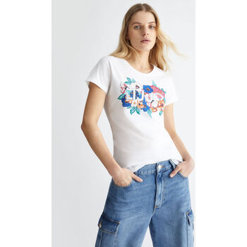 Vêtements Femme T-shirts & Polos Liu Jo T-shirt avec imprimé floral et logo Multicolore