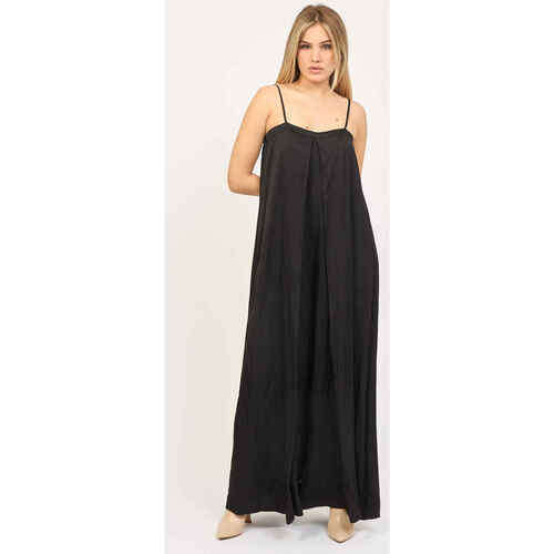 Vêtements Femme Robes Fracomina Robe survêtement en satin sans manches Noir