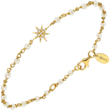 bracelets orusbijoux  bracelet argent doré étoile zirconium blanc et pierre de 