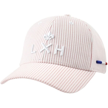 LXH Casquette rayures  Ref 62312 blanche rose Blanc