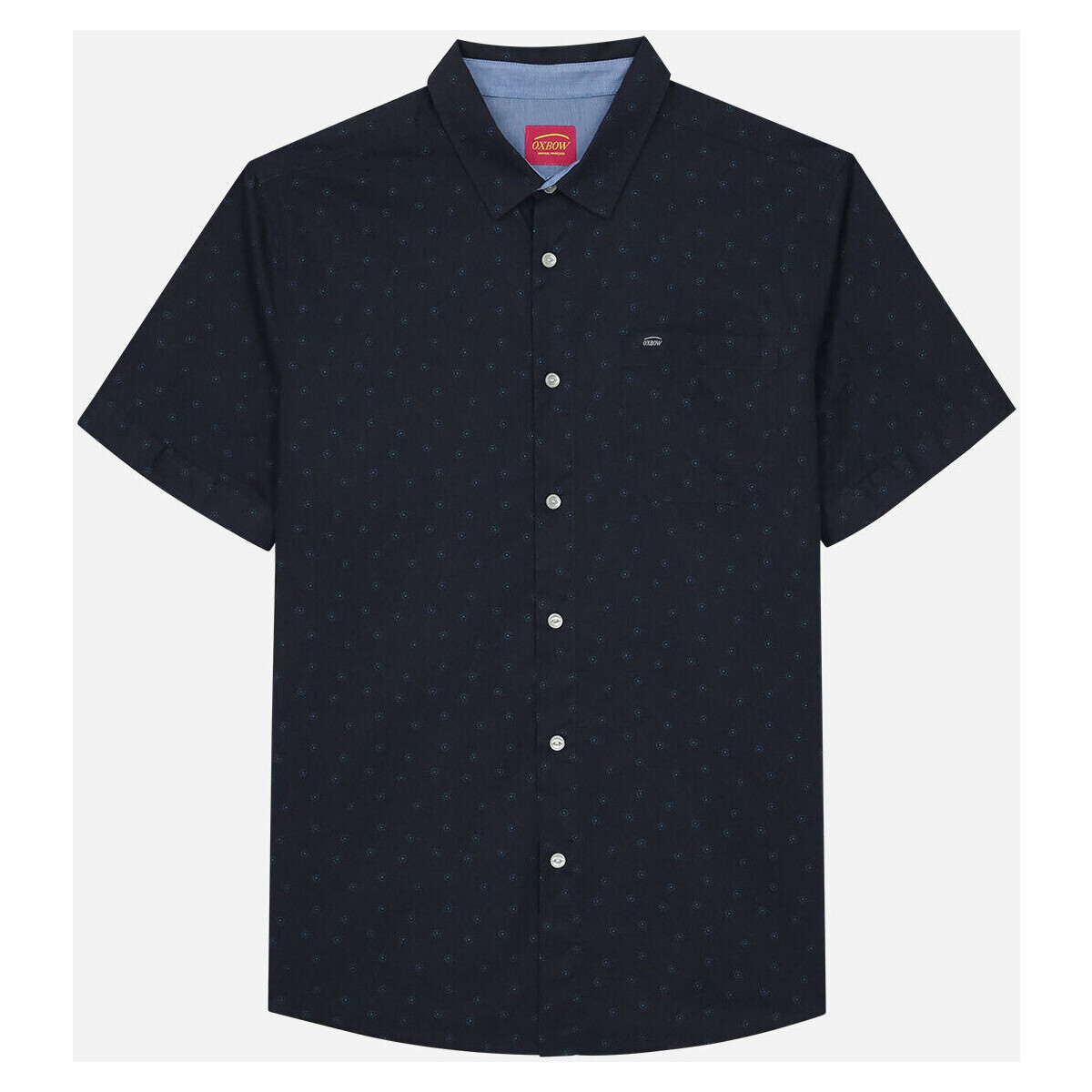 Vêtements Homme Chemises manches longues Oxbow Chemise manches courtes microprint CHAKI Bleu