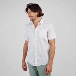 Vêtements Homme Chemises manches longues Oxbow Chemise manches courtes microprint CHAVES Blanc
