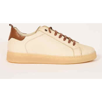 Chaussures Homme Baskets mode Exton Sneaker  en cuir et semelle en caoutchouc Beige